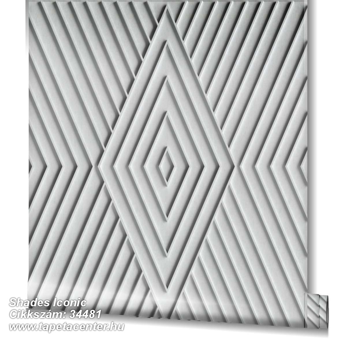 3d hatású,geometriai mintás,szürke,lemosható,vlies tapéta 
